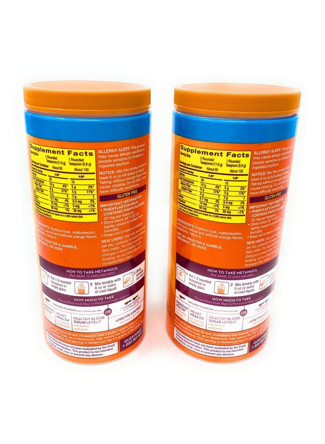 Metamucil Metamucil Sugar Free Fiber Supplement, Orange Smooth 260 Servings - Image 4