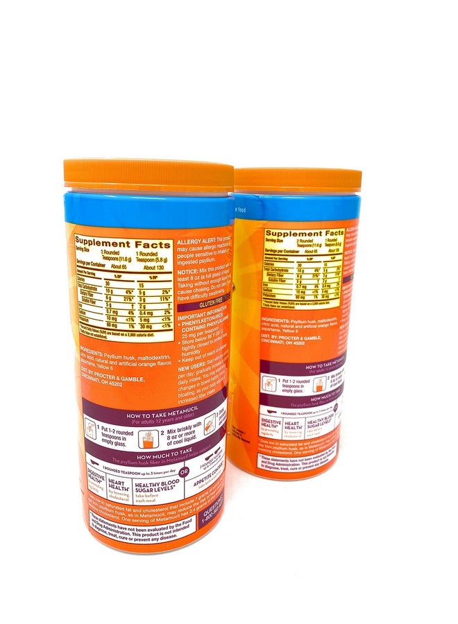 Metamucil Metamucil Sugar Free Fiber Supplement, Orange Smooth 260 Servings - Image 3