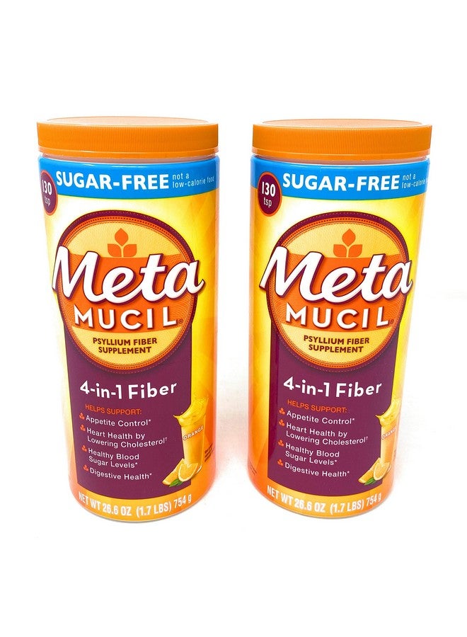 Metamucil Metamucil Sugar Free Fiber Supplement, Orange Smooth 260 Servings - Image 2