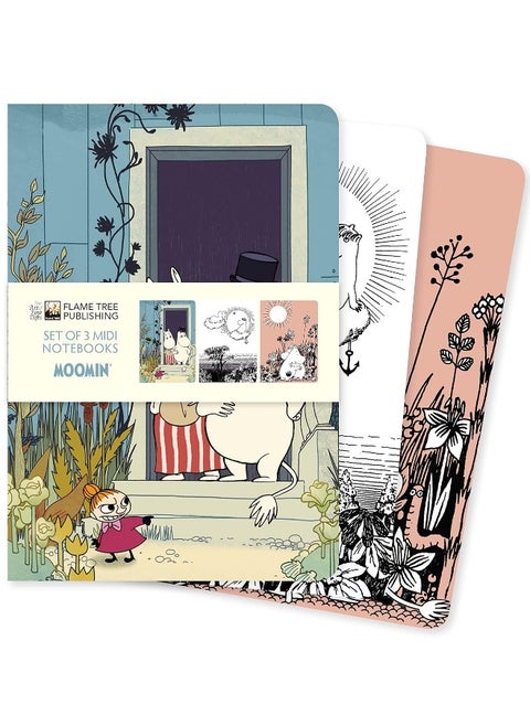 Flame Tree Gift Moomin Set of 3 Midi Notebooks