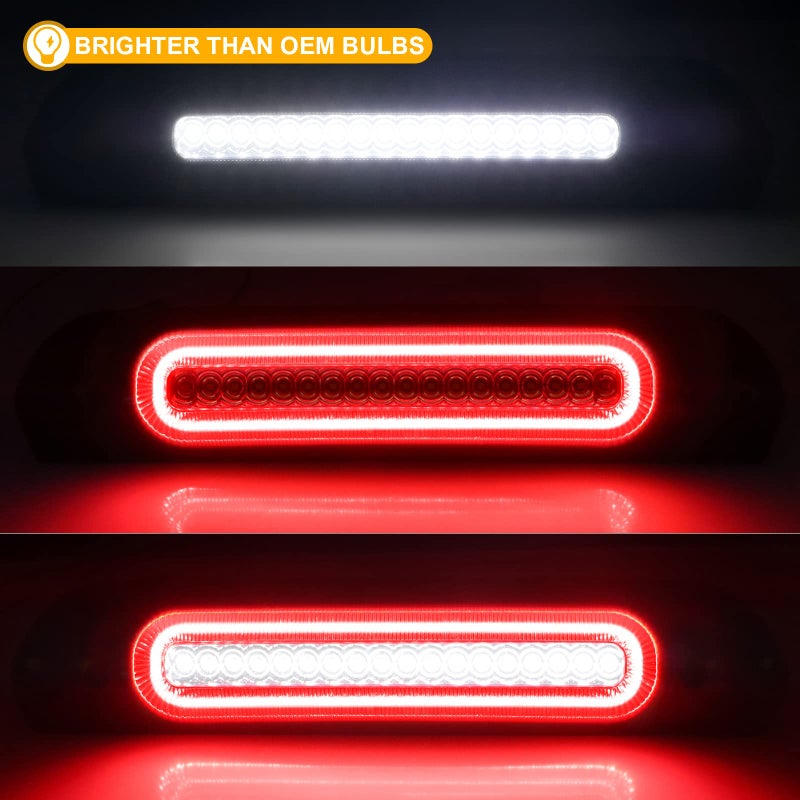R&F Auto LED Smoked Lens High Mount Brake Light Replacement for Ram 1500 2500 3500 (2002-2008), for Ram 2500 3500 (2009) Roof Cargo Lights Third Brake Lamp with Seal Foam Gaskets F1 Style Red Flash - Image 2