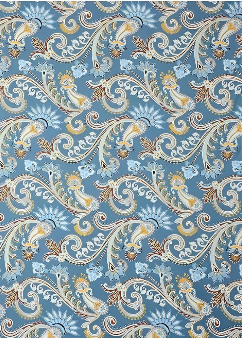 Premium 220TC Diwan Bedsheet 8 Pieces Glace Cotton Designer Printed Standard Diwan Set 1 Single Bedsheet 2 Bolster Covers 5 Cushion Covers 60X90 Inch 16x16 Inch 18x28 Inch Blue  - Image 4