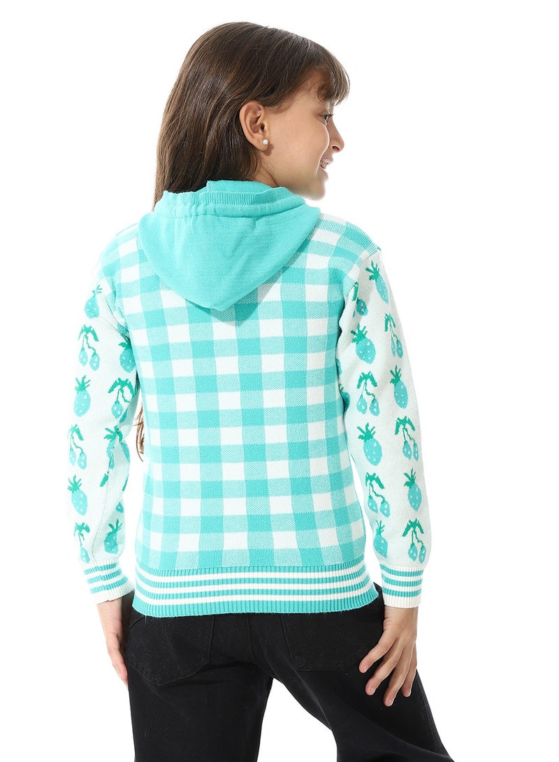 Andora Girls Checker Knitted  Sweater - Image 3