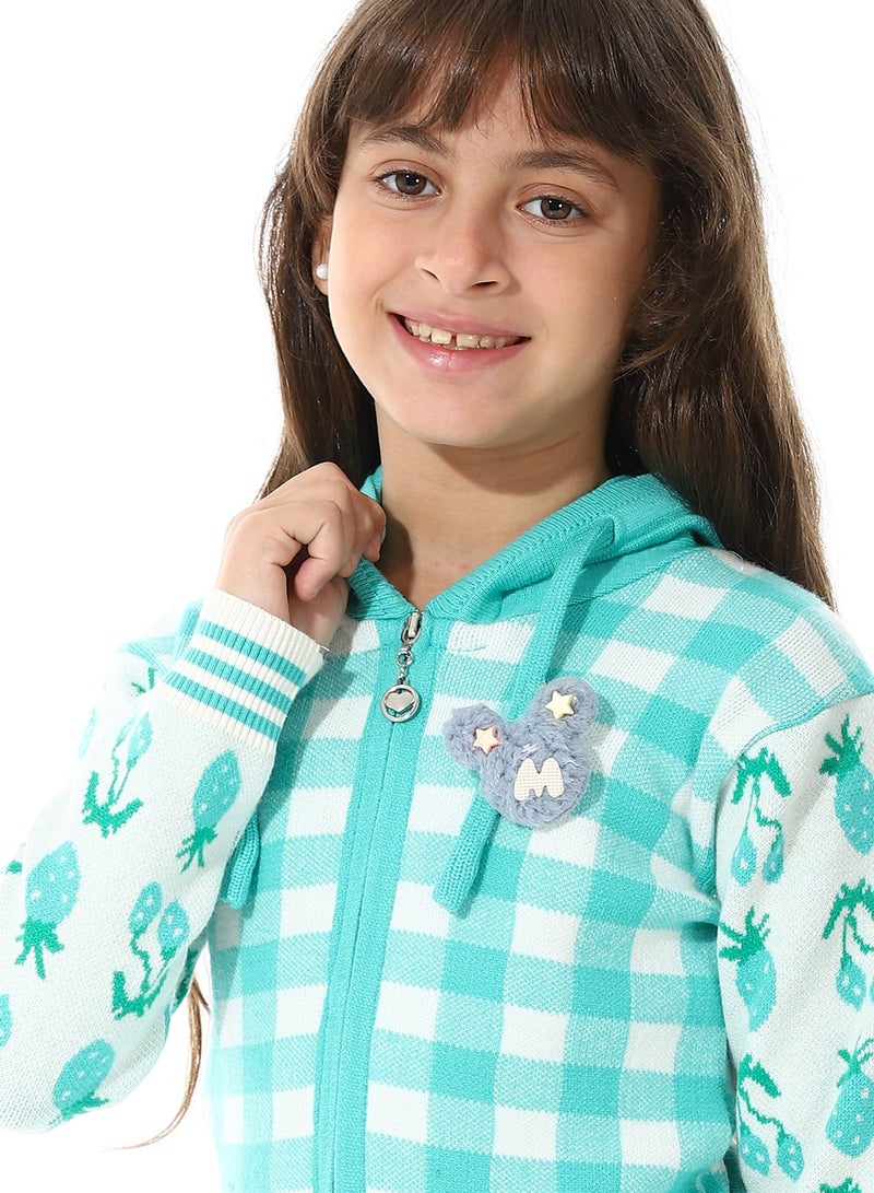 Andora Girls Checker Knitted  Sweater - Image 4