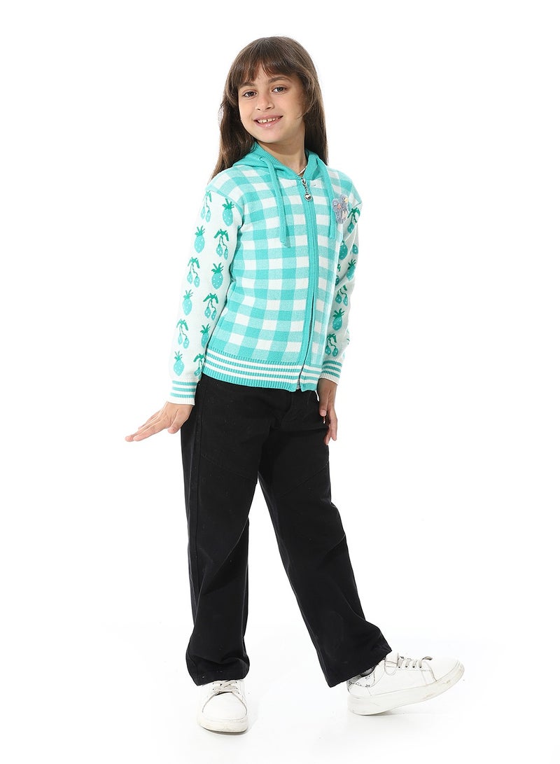 Andora Girls Checker Knitted  Sweater - Image 5