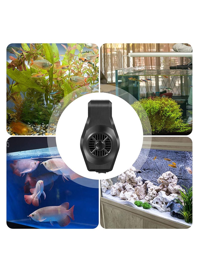 SYOSI - SYOSI Aquarium Chiller Fan, 2-Level Speed Adjustable Fish Tank Cooling Fan,  Angle Adjustable Aquarium Silent Fan, with USB Cable, Black - Image 1