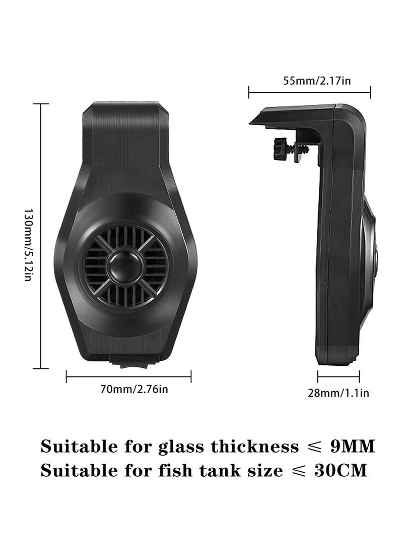 SYOSI - SYOSI Aquarium Chiller Fan, 2-Level Speed Adjustable Fish Tank Cooling Fan,  Angle Adjustable Aquarium Silent Fan, with USB Cable, Black - Image 1