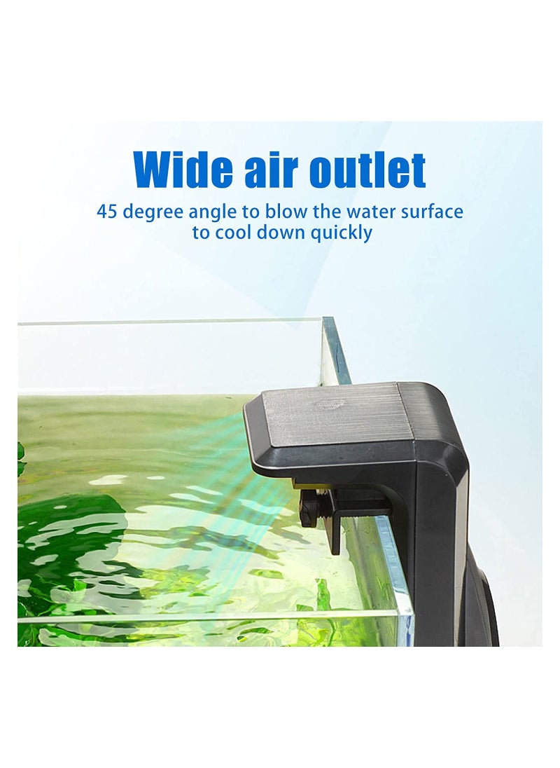 SYOSI - SYOSI Aquarium Chiller Fan, 2-Level Speed Adjustable Fish Tank Cooling Fan,  Angle Adjustable Aquarium Silent Fan, with USB Cable, Black - Image 1