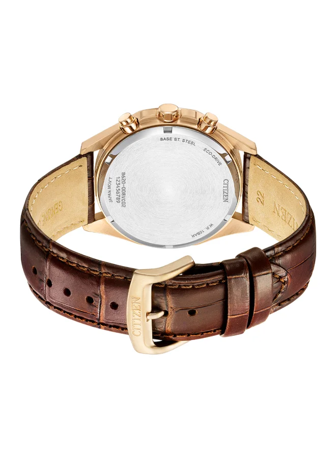 CITIZEN Men's Calf Leather Eco-Drive Chronograph Watch CA4593-15A - 41 mm