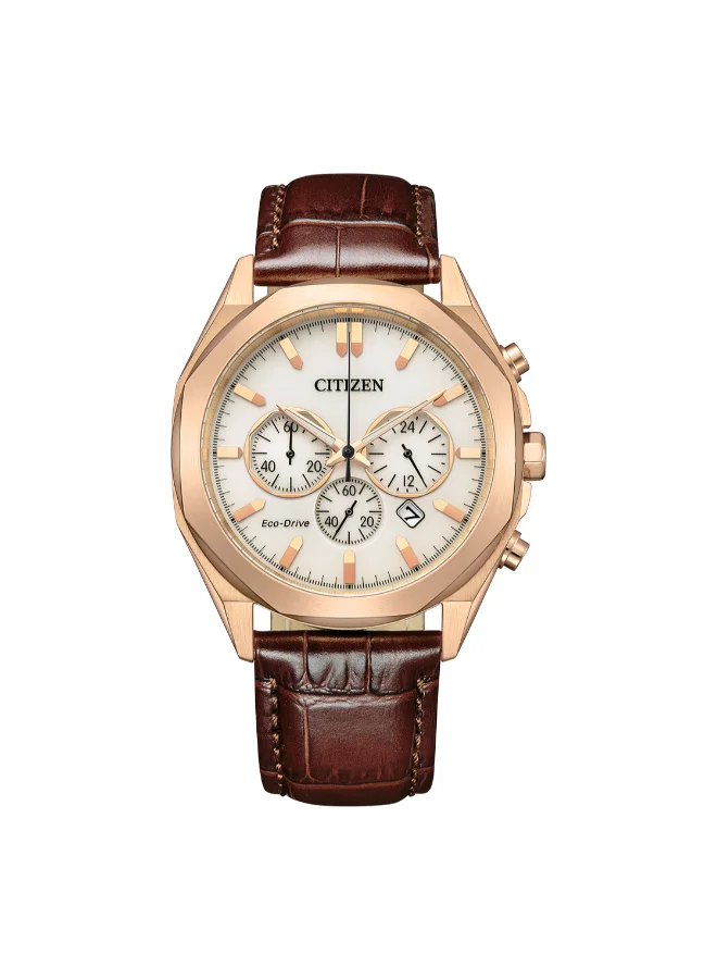 CITIZEN Men's Calf Leather Eco-Drive Chronograph Watch CA4593-15A - 41 mm