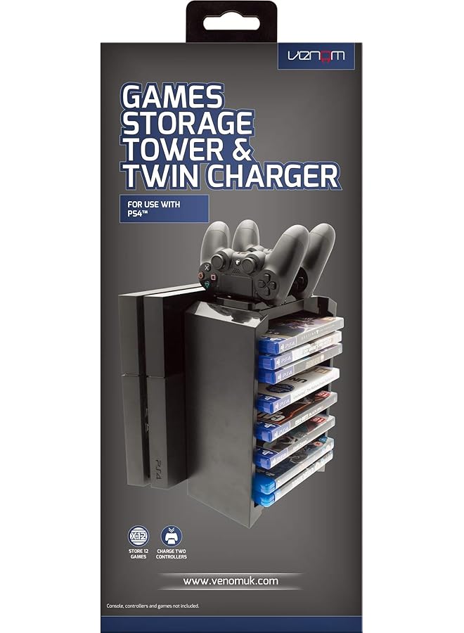 Venom 2 In 1 Games Storage Tower And Twin Charging Dock (Ps4) - Image 3