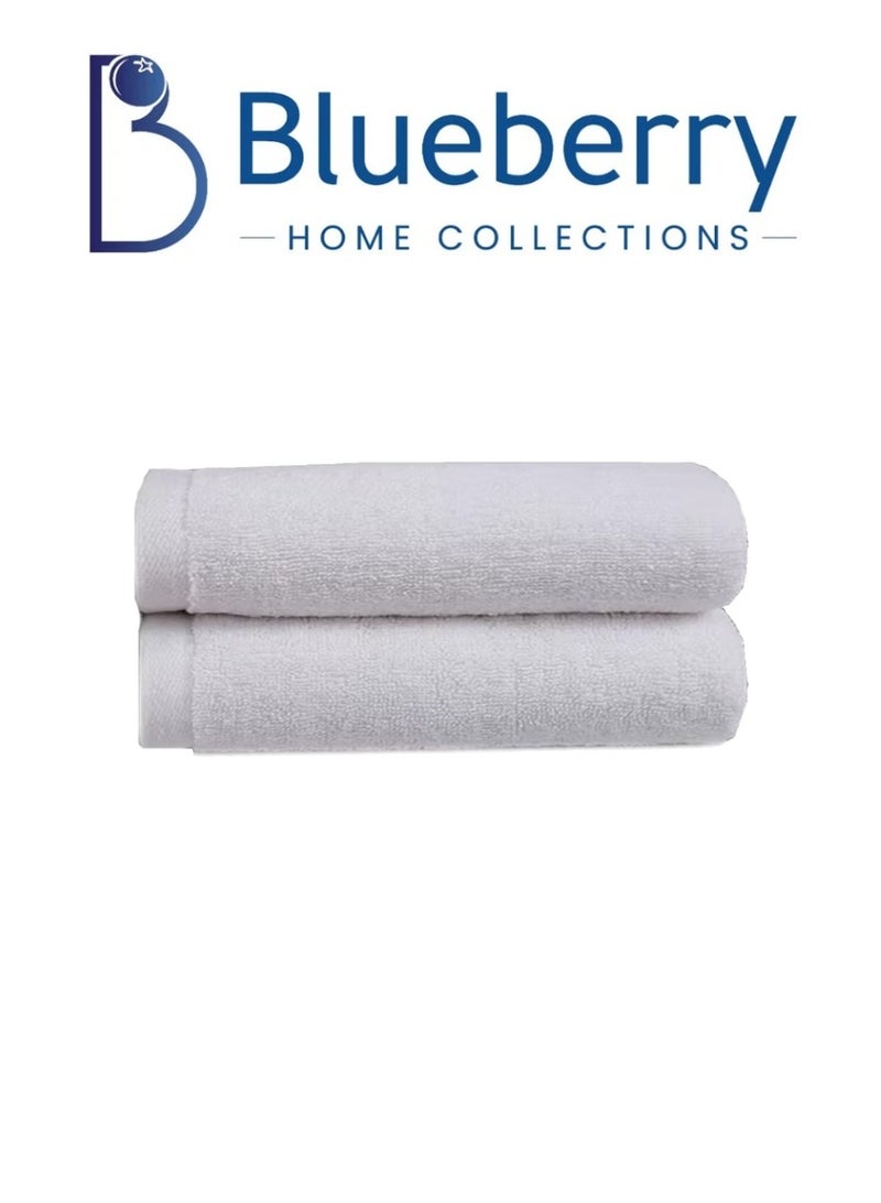 Blueberry Pack of 2 - Hand Towel -100% cotton Medium Size (50x100 cm) Highly Absorbent And Super Durable, Color - White - Image 1