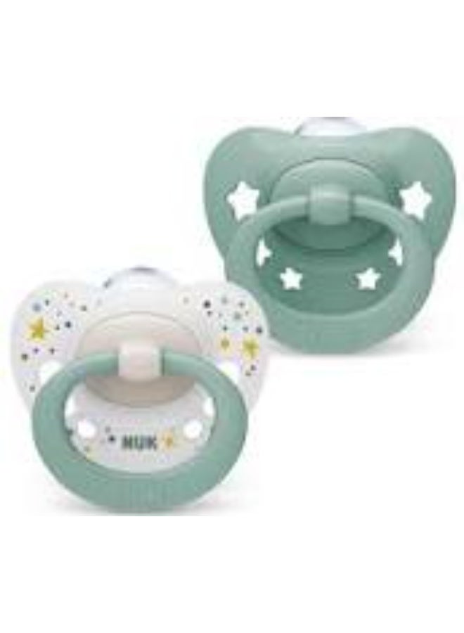 Nuk baby pacifier green white 0-6 month 2 piece