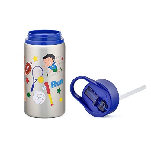 ONS KIDS Stainless Steel Water Bottle for Kids| Straw Bottles, Easy Grip | Leak Proof steel bottles for children, BPA Free, Easy to Carry - Sipper Bottles | Sports | (532 ML) - Image 3