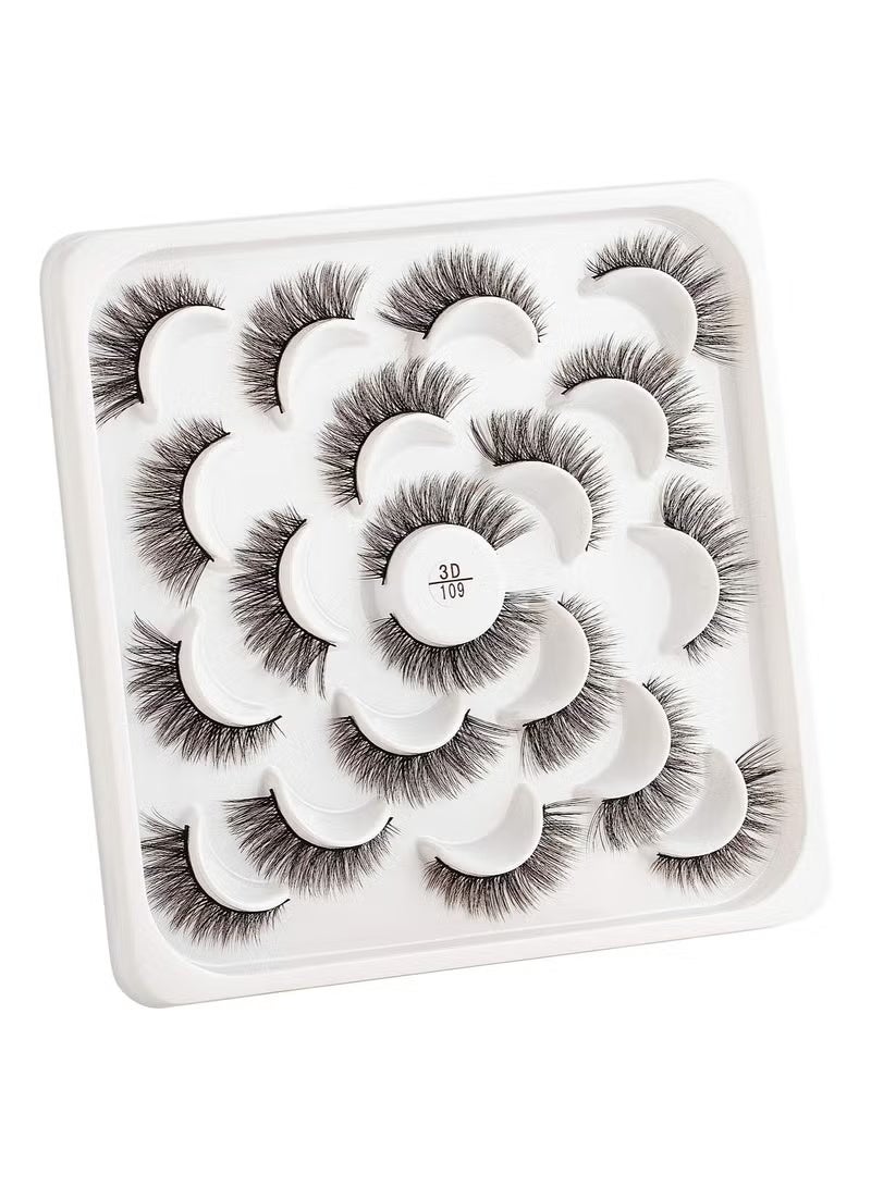 ORiTi False Eyelashes 10 Pairs Black Natural Full Eyelash for Women Easy to Stick on Upper Lash Line - Image 1