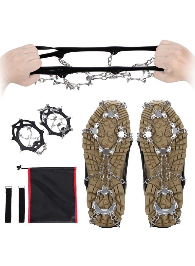 Uelfbaby Crampons Upgraded 19 Spikes Ice Snow Grips Traction Cleats System Safe Protect for Walking, Jogging, or Hiking on Snow and Ice (Large) - Image 2