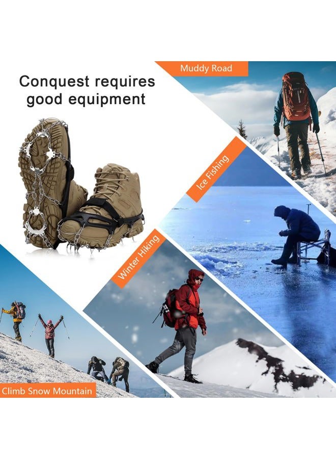 Uelfbaby Crampons Upgraded 19 Spikes Ice Snow Grips Traction Cleats System Safe Protect for Walking, Jogging, or Hiking on Snow and Ice (Large) - Image 5