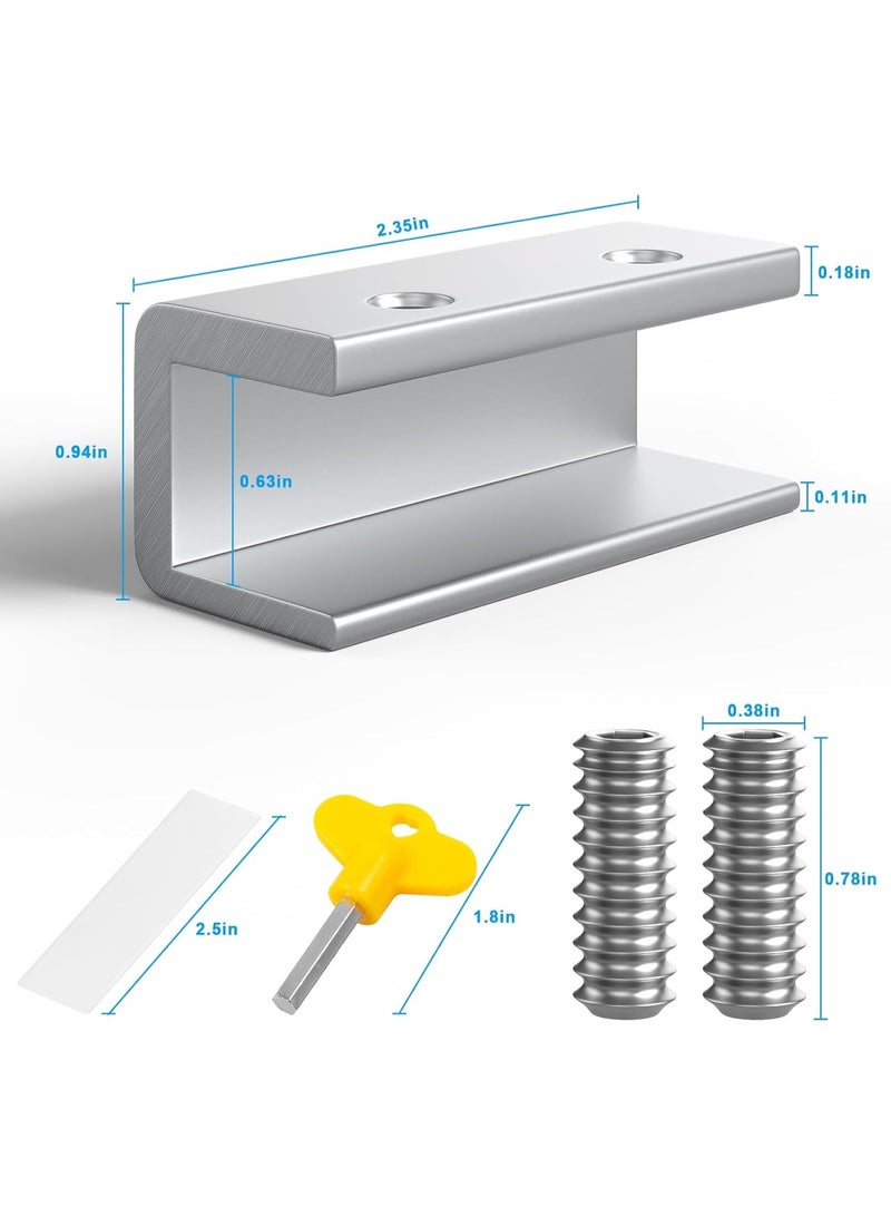 Window Locks,2Pack Sliding Security Window Lock with Key for Vertical & Horizontal Sliding Windows & Doors, Adjustable Window Locks Security Window Stoppers for Patio Bedroom Home Silver - Image 2