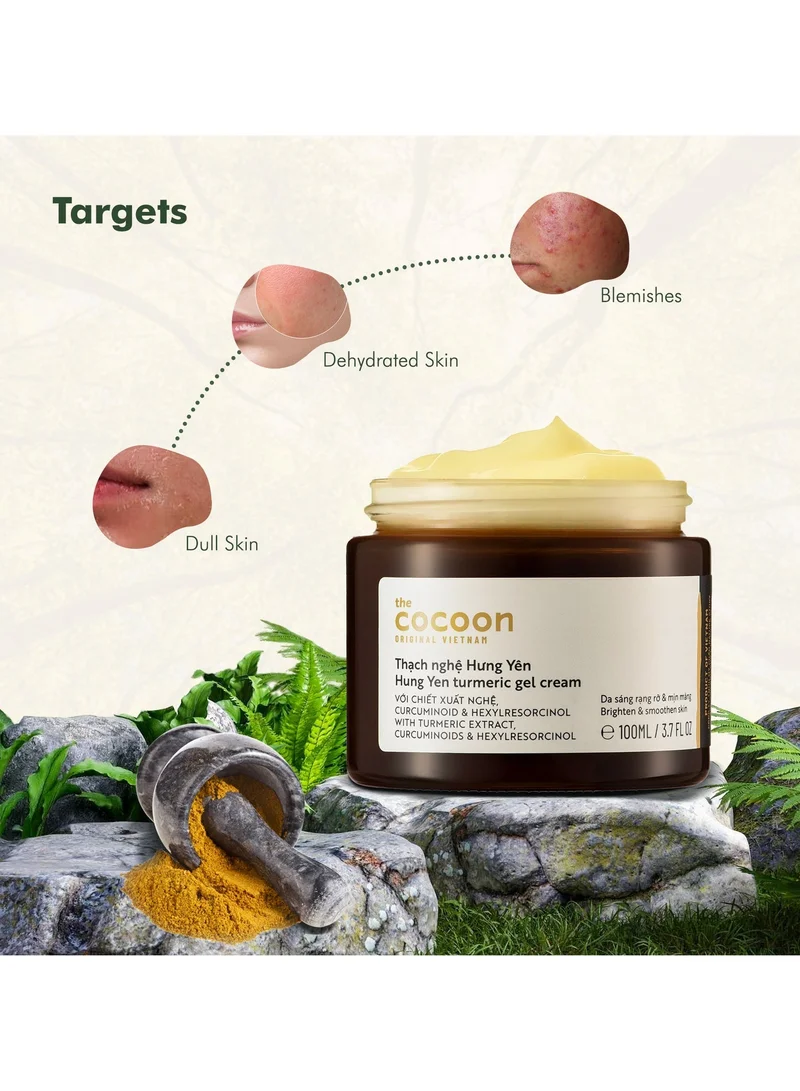 The Cocoon Original Vietnam 100 ml Hung Yen Turmeric Gel Cream 100ml Brightening Moisturizer with Turmeric Curcuminoids Hexylresorcinol and Niacinamide for Even Radiant Skin  | Best Price UAE