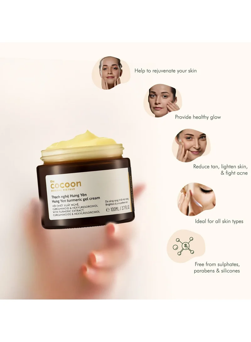 The Cocoon Original Vietnam 100 ml Hung Yen Turmeric Gel Cream 100ml Brightening Moisturizer with Turmeric Curcuminoids Hexylresorcinol and Niacinamide for Even Radiant Skin  | Best Price UAE