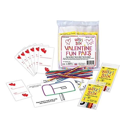WikkiStix Wikki Stix Valentine's Fun Favors 50 Pak. Valentine's Gifts for Kids and Kids Classroom Gift Bags. 50 Individually Packaged Paks, each with 8 Wikki Stix and Connect-the-Dot Craft. Made in USA - Image 3
