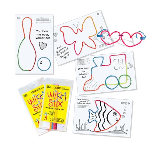 WikkiStix Wikki Stix Valentine's Fun Favors 50 Pak. Valentine's Gifts for Kids and Kids Classroom Gift Bags. 50 Individually Packaged Paks, each with 8 Wikki Stix and Connect-the-Dot Craft. Made in USA - Image 4