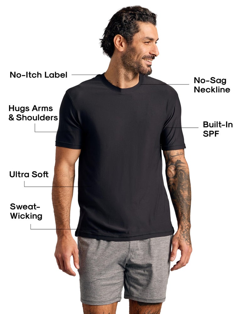 True Classic Workout Shirts for Men â€“ Mens Shirts & Muscle Shirt for Men, Gym Shirt, Mens Tank Top and Athletic Base Layer, Quick-Dry Workout Tee, Pack of 1, Black, M - Image 2