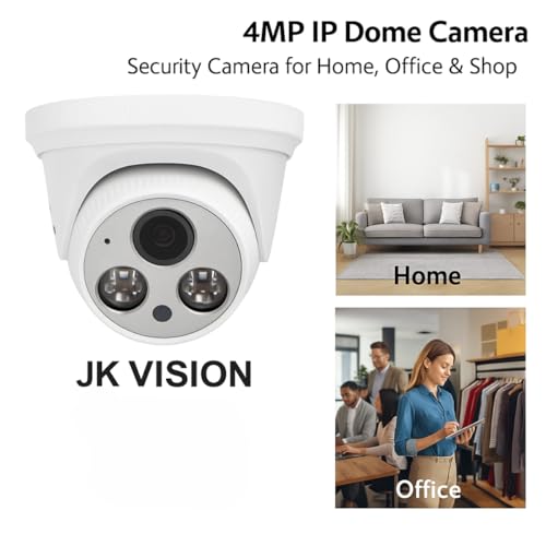 JK Vision 4MP IP Dome Camera with 1.8mm Ultra-Wide Lens |24/7 Color, 3Powerful LED, Indoor Outdoor CCTV Surveillance Camera | Full HD Network Security Camera for Home, Office & Shop - Image 3