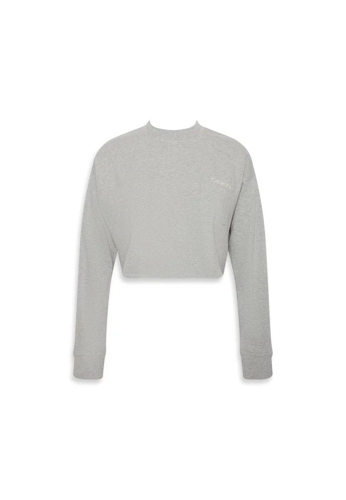 CALVIN KLEIN Logo long Sleeve Cropped Top