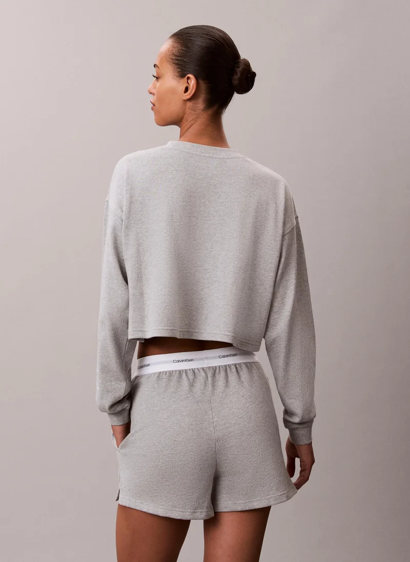 CALVIN KLEIN Logo long Sleeve Cropped Top