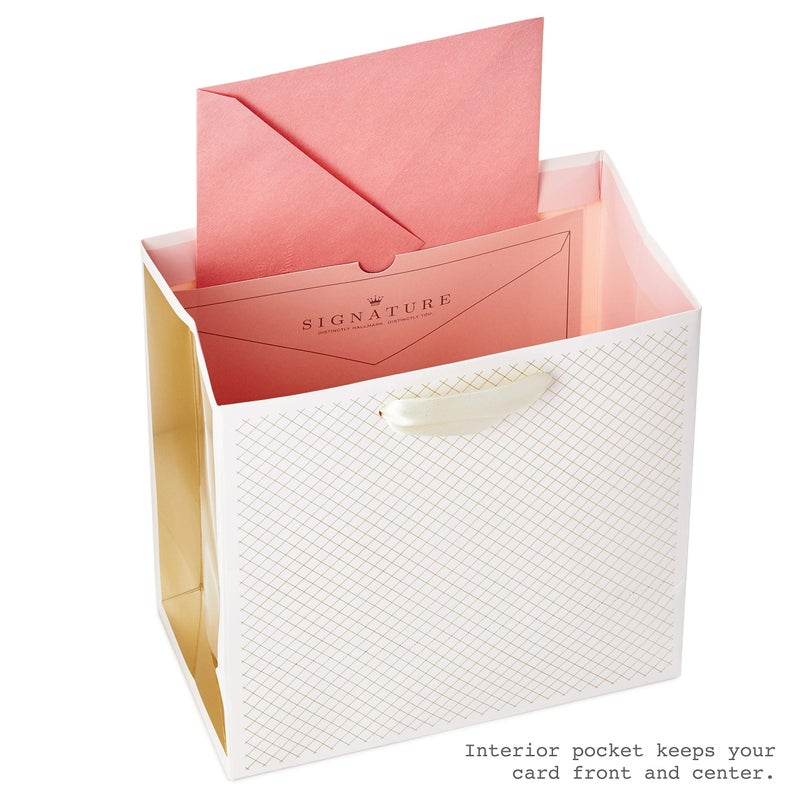 Hallmark Signature 7" Medium Birthday Gift Bag with Tissue Paper (Pink Flowers) - Image 4