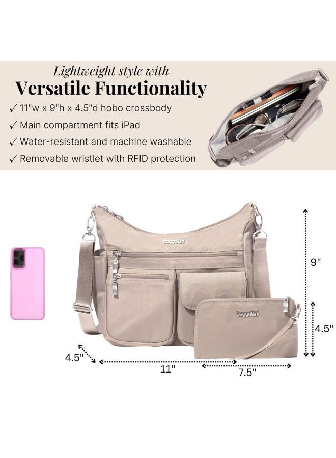 Baggallini Modern Everywhere Bagg - Water-resistant Lightweight Hobo Crossbody Bag for Women - Easy-Access Phone Pocket - Image 4