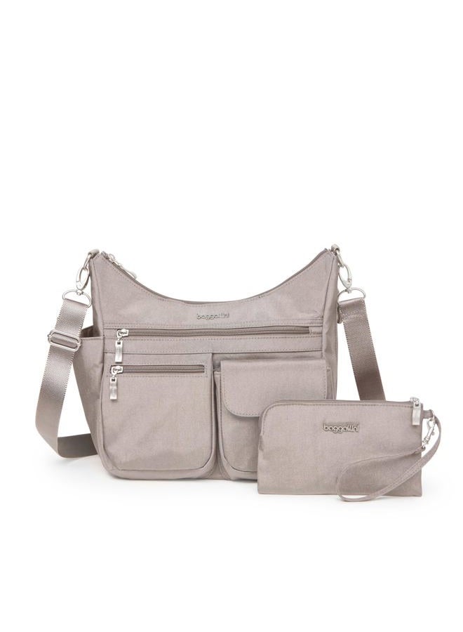 Baggallini Modern Everywhere Bagg - Water-resistant Lightweight Hobo Crossbody Bag for Women - Easy-Access Phone Pocket - Image 1