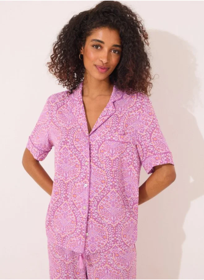 women'secret Viscose boho print classic pyjamas