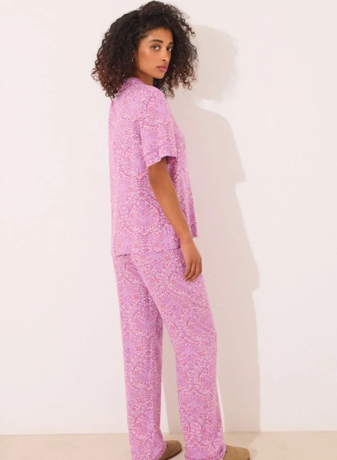 women'secret Viscose boho print classic pyjamas