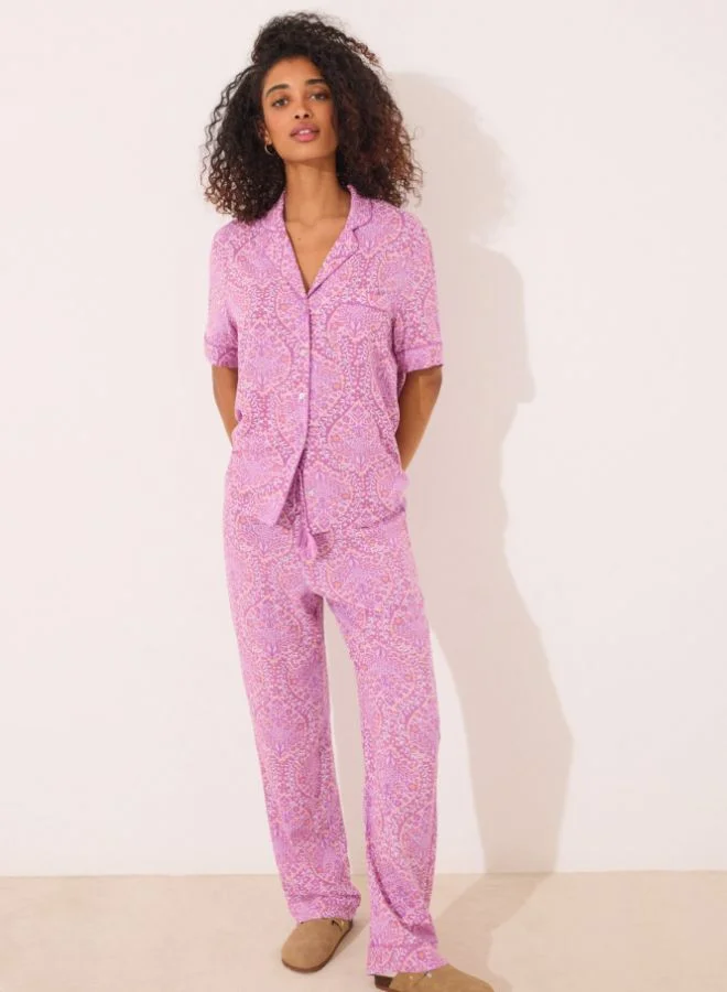 women'secret Viscose boho print classic pyjamas