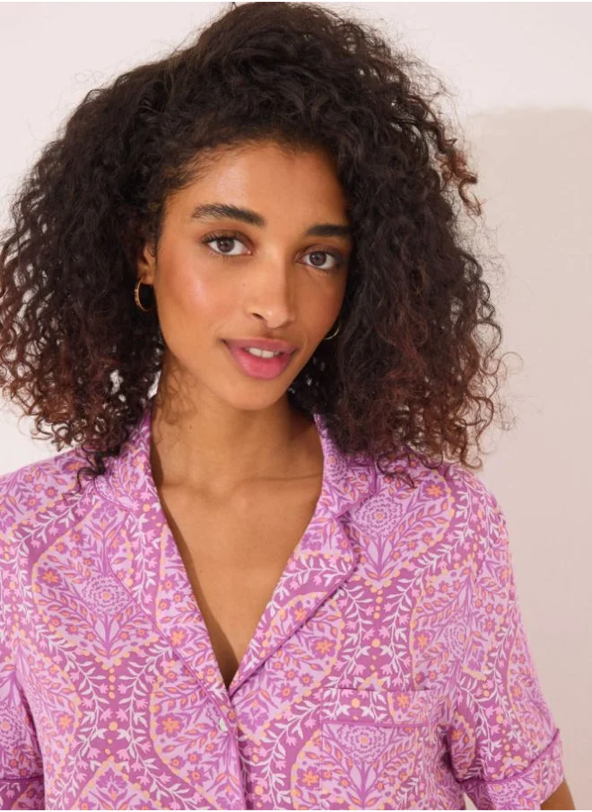 women'secret Viscose boho print classic pyjamas