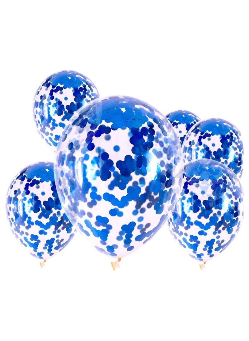 Blue Confetti Latex Balloons 30cm 6-Pack