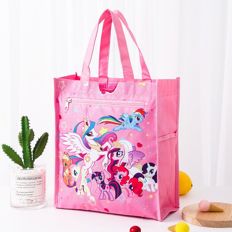 Dual Layer A4 Art Case Cute Cartoon Student Carry Bag Waterproof Pony No.9 (inner lining) 