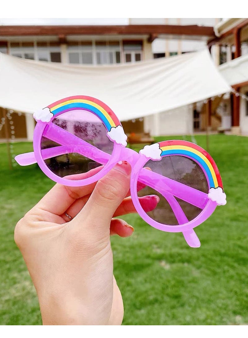 4 Pack Kids Sunglasses Summer Pink Rainbow Toddler Sunglasses for Boys Girls - Image 3