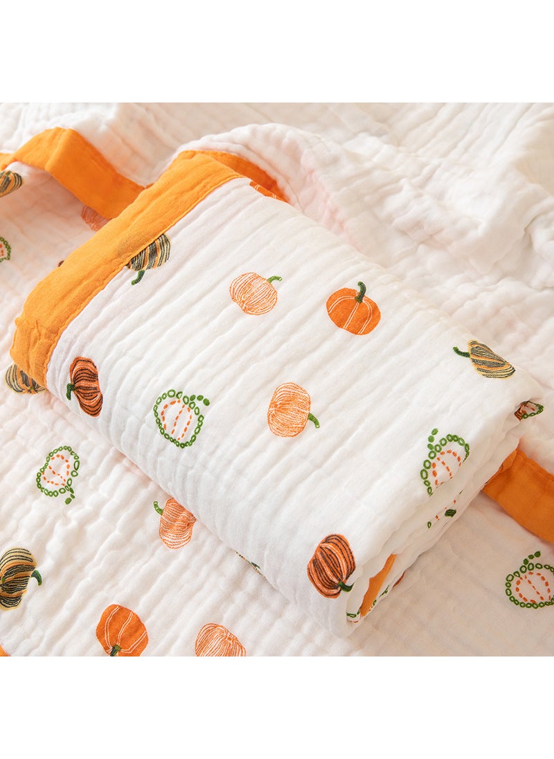 Generic - 6-Layer Cotton Muslin Baby Bath Towel Soft Blanket Orange pumpkin- - Image 1