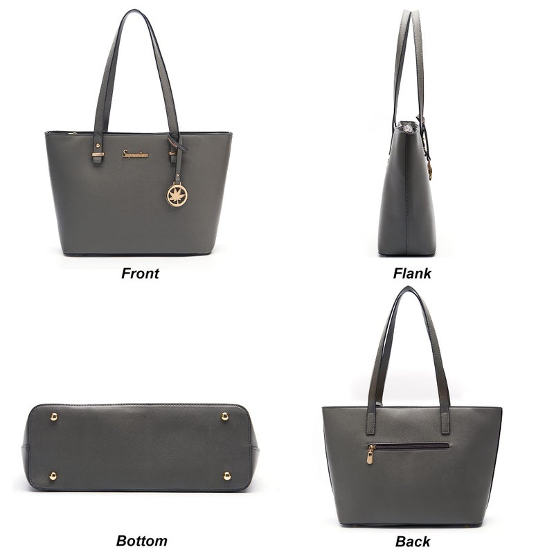 Soperwillton Handbag for Women Wallet Tote Bag Shoulder Bags Top Handle Satchel 5pcs Purse Set - Image 2