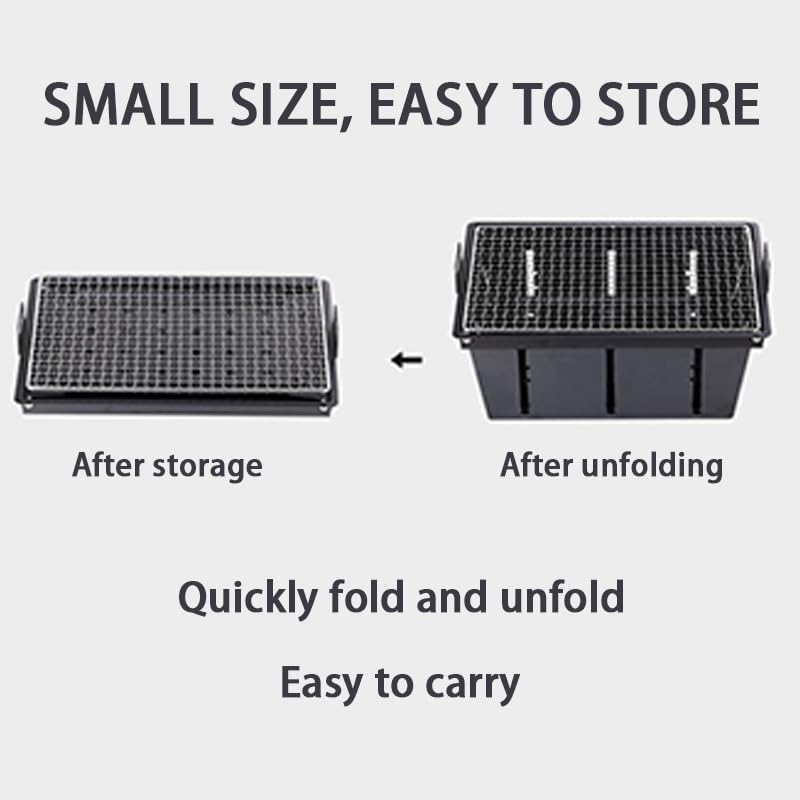 windhike Blackdog Portable Small Grill, Outdoor Stainless Steel Charcoal Grill Used for IGT Dining Table, Easy Set Up for Outdoor Barbecues Camping Traveling Picnics Garden Beach Party - Black - Image 4