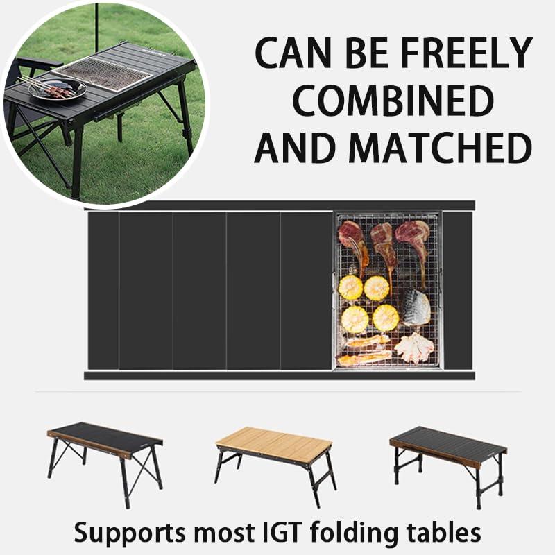 windhike Blackdog Portable Small Grill, Outdoor Stainless Steel Charcoal Grill Used for IGT Dining Table, Easy Set Up for Outdoor Barbecues Camping Traveling Picnics Garden Beach Party - Black - Image 5