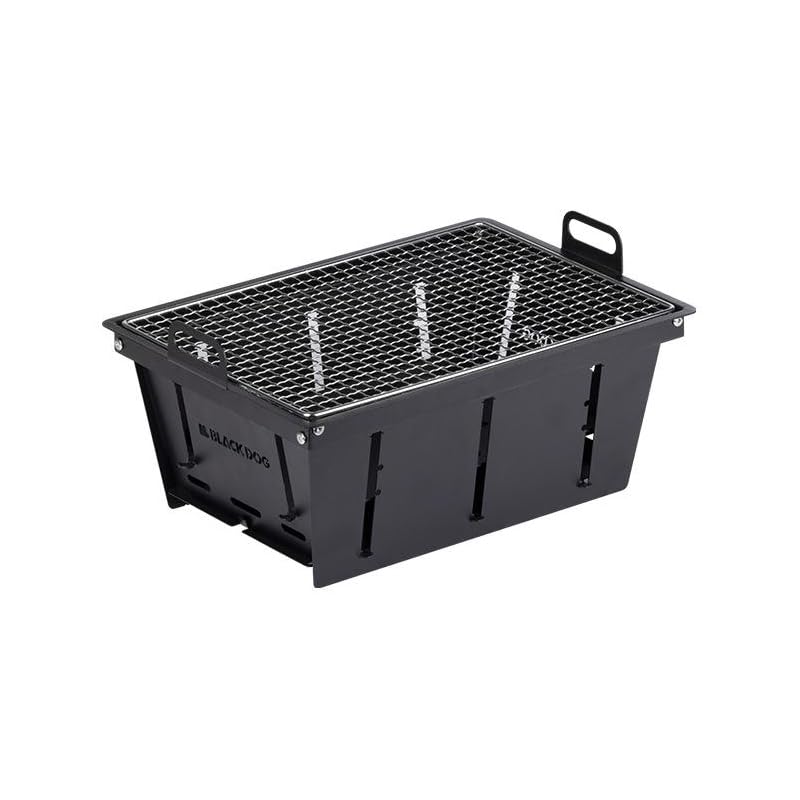 windhike Blackdog Portable Small Grill, Outdoor Stainless Steel Charcoal Grill Used for IGT Dining Table, Easy Set Up for Outdoor Barbecues Camping Traveling Picnics Garden Beach Party - Black - Image 1
