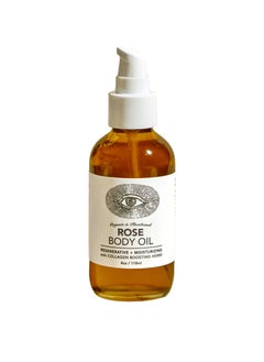 Anima Mundi Apothecary Rose Body Oil  Botanically Dense Adaptogenic Collagen Formula  Made with Organic Moringa  Jojoba Oil for Skin Rejuvenation  Rose Scented  Hydrating 4oz  118ml
