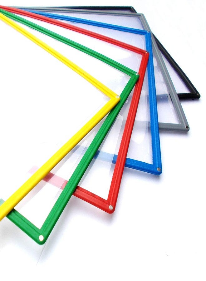 Infomate A4 Paper Magnetic Display Pocket File Folder with 4 Magnets, Multicolored, Pack of 6, 32.5 cm x 24 cm x 0.5 cm - Image 3