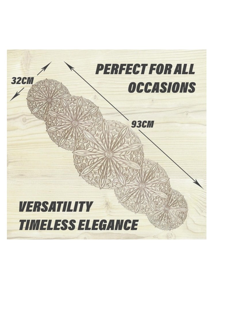 OASIS-TH Table Runner  Dining Table Runner Coffee Table Runner Non-Slip European-Style, Aesthetic, Luxury Rose Golden Size 93x32CM  - Image 3