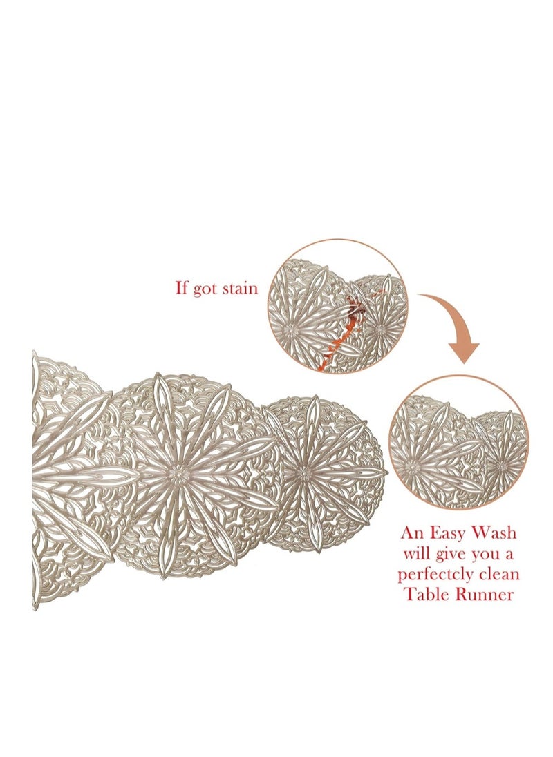 OASIS-TH Table Runner  Dining Table Runner Coffee Table Runner Non-Slip European-Style, Aesthetic, Luxury Rose Golden Size 93x32CM  - Image 5
