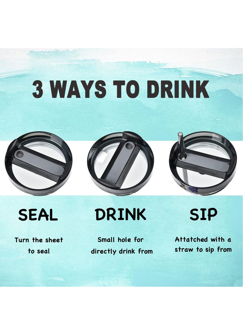 Raxoom كوب Quencher H2.0 FlowState المصنوع من الفولاذ المقاوم للصدأ معزول بالفراغ مع غطاء وقشة للمياه والشاي المثلج أو القهوة والعصائر والمزيد، كوارتز أسود، 40 أونصة - Image 5